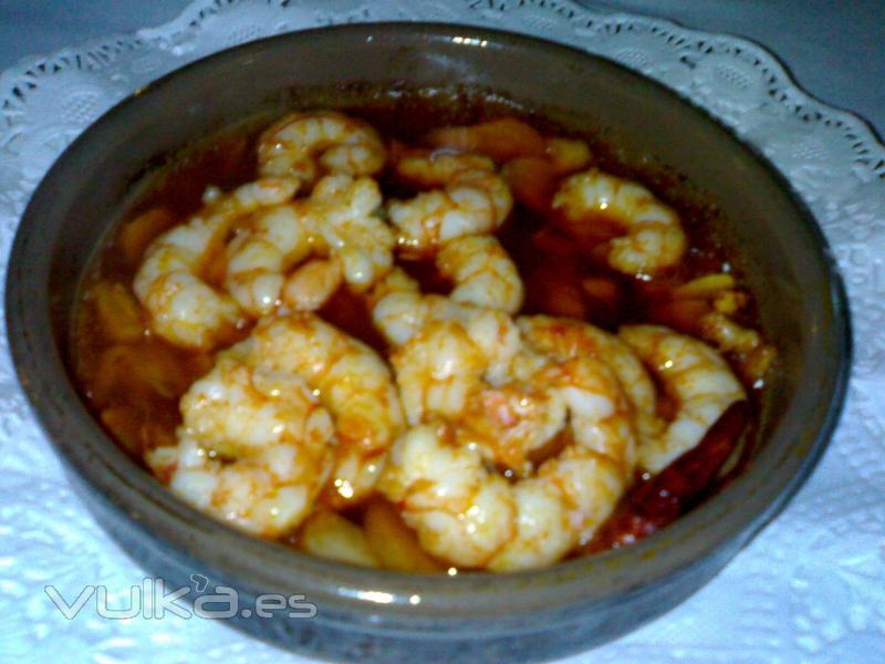 Gambas al ajillo.