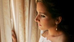 Primer plano novia boda contemporanea