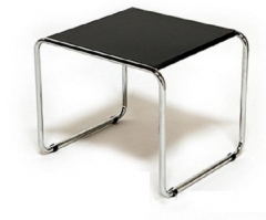 Mesa baja mb-g, cromada, tapa lacada negra