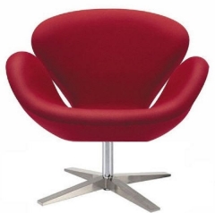 Sillon de diseno mod sw-30, cromado, tapizado color rojo
