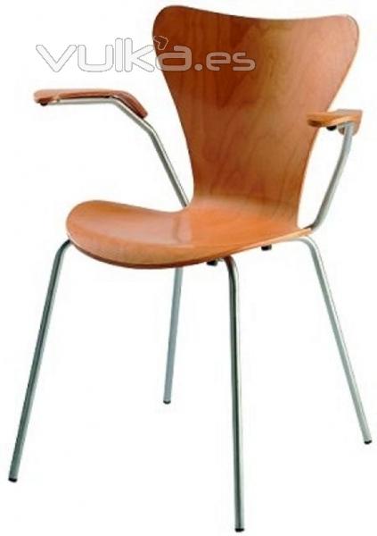 Sillón multiusos Rf. JACOB-B, asiento y respaldo madera lacada - color a elegir.