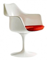 Sillón PC010, aluminio, abs blanco, cojin rojo.
