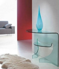 Consola de diseno mod s033, cristal curvado