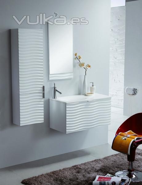 Conjunto de mueble de baño, lavabo y espejo VERONA ref_10.025BL