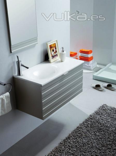 Conjunto de mueble de bao, lavabo y espejo COLONIA ref_10.041