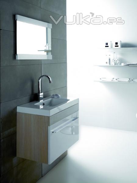 Conjunto de mueble de baño, lavabo y espejo BREMEN ref_10.002
