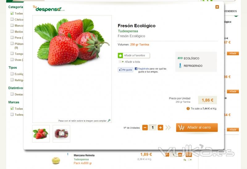 Supermercado Online Tu Despensa. Ficha de producto