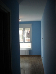 Habitacion  alisada y pintada con pintura plastica