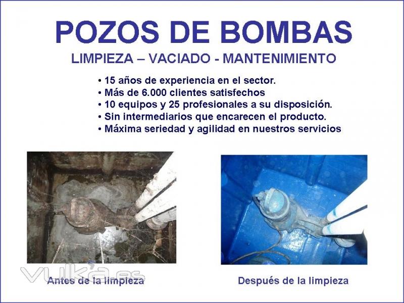 Limpieza pozo de bombas, desposito, aljibes