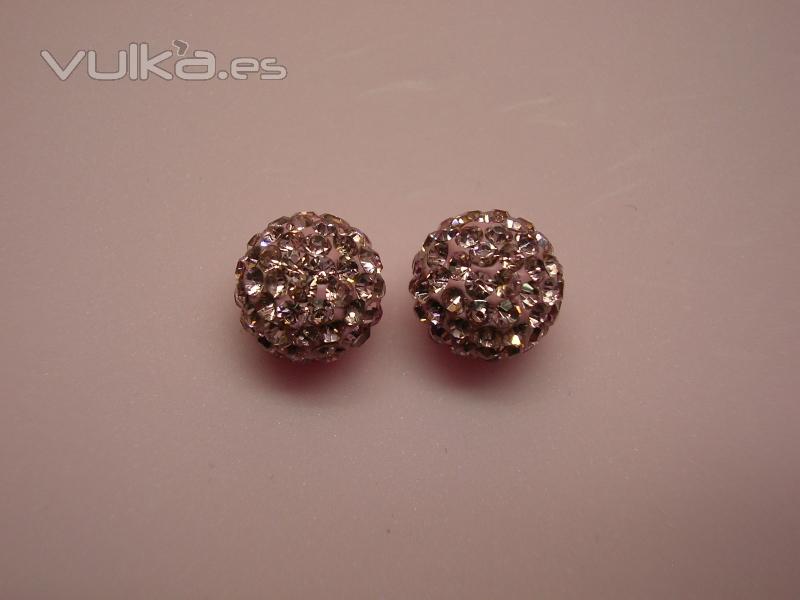 Pendientes Swarovski en Rosa 10mm Plata de 1 Ley. Ms modelos en www.elrincondemisalhajas.es