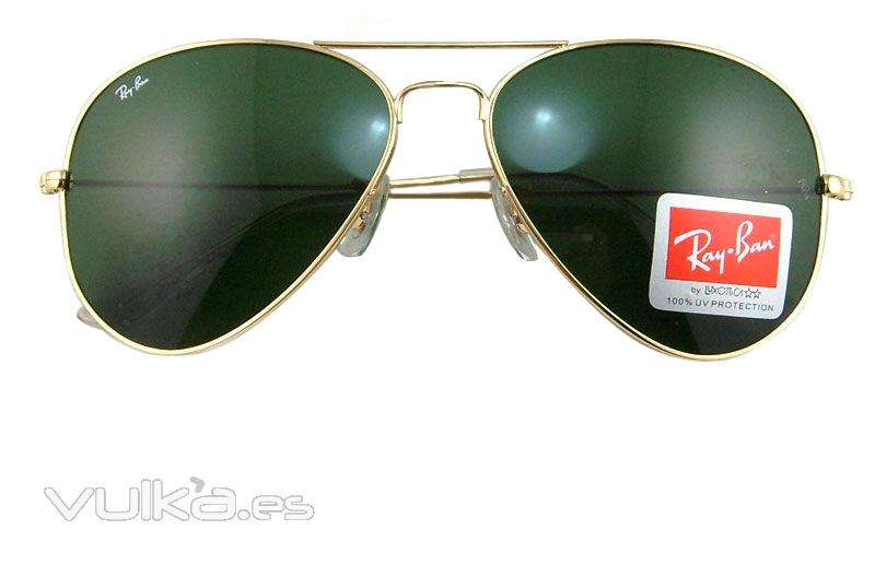 Ray ban 3025 montura oro y cristales verdes, precio 25 Euros