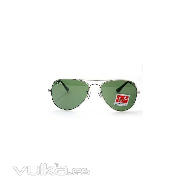 Ray ban 3025 montura plata y cristales verdes, precio 25 Euros