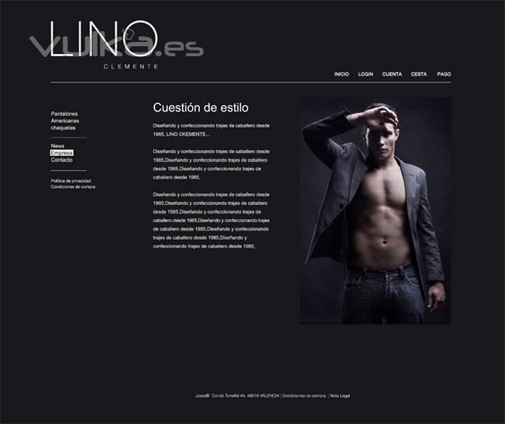 Diseo de la pgina web de la firma de trajes Lino Clemente