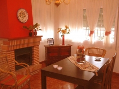 Comedor con chimenea