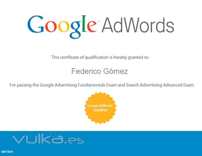 Certificación Profesional en Google AdWords