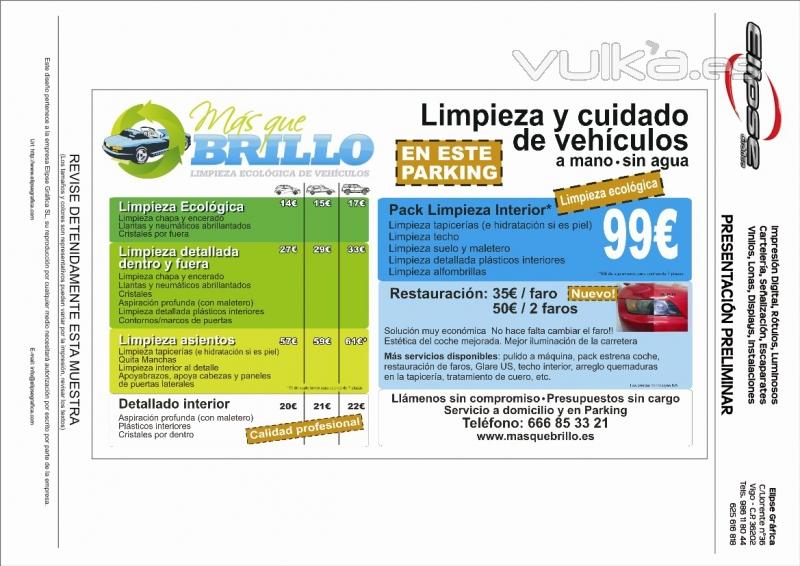 Lista de precios , Servicios a Domicilio.