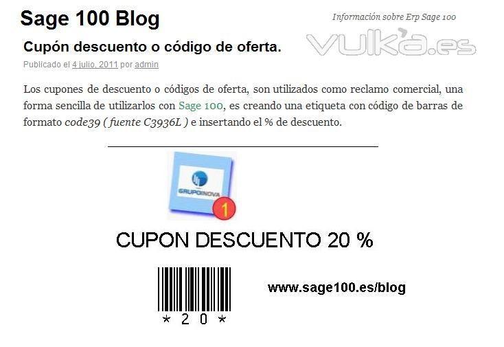 Sage 100 cupn descuento