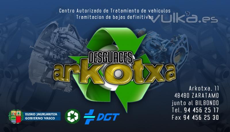 Tarjeta de visita de Desguaces Arkotxa