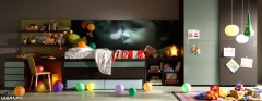 Composicion de muebles juveniles con mural
