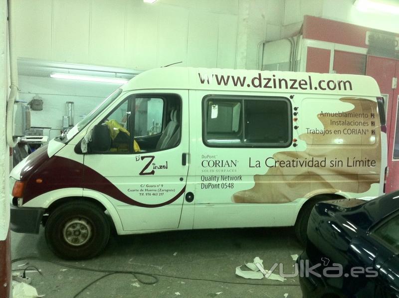 rotulacion integral furgoneta vinilo zaragoza ford transit www.decoraconestilo.es