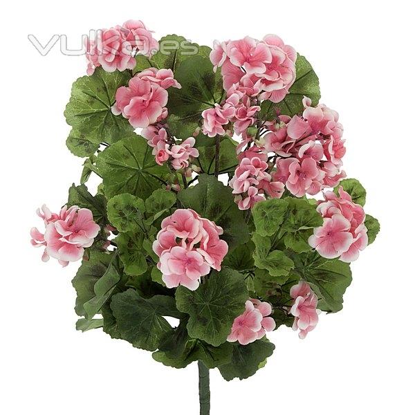 Planta artificial flores geranios salmn 55 en lallimona.com