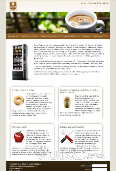 Diseño de página en Gipuzkoa para la empresa de máquinas de vending Oyarzun SL 