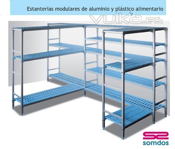 Estanterias de aluminio y plstico,especiales para alimetacion 