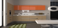 Muebles de cocina: cocina laminado y naranja brillo