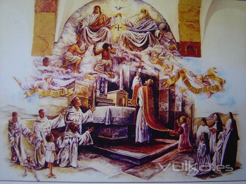 mural en el claustro del monasterio MM. Trinitarias 