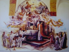 Mural en el claustro del monasterio mm. trinitarias