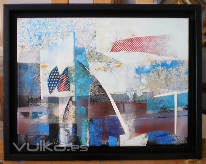 Téc. mixta s/lienzo - Óscar Carballo - Paisaje urbano - Med - 30 x 40 - 210 EUR. (245 EUR enmarcado)