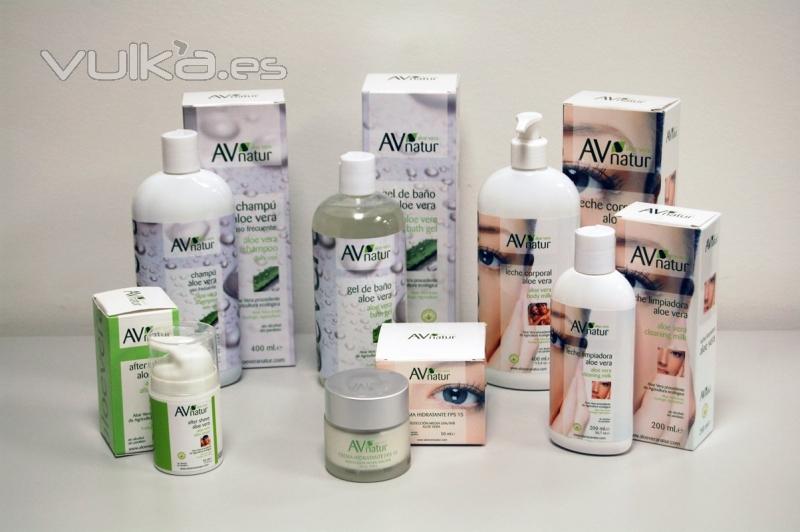 Serie de productos de aloe vera, procedentes de agricultura ecolgica.