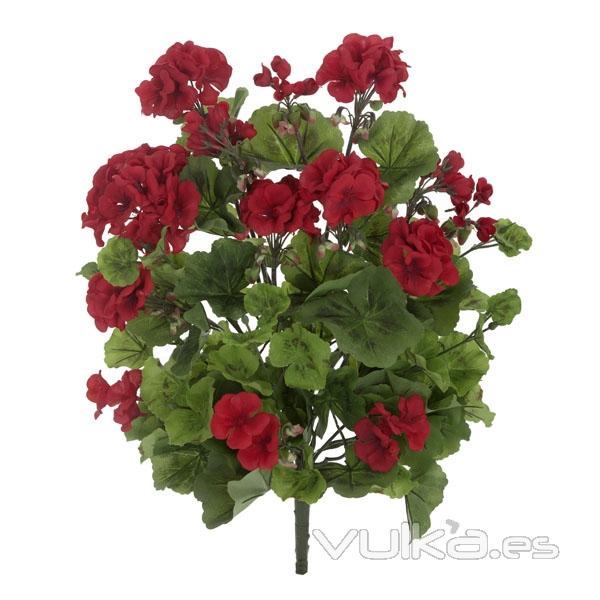 Planta artificial flores geranios rojos 55 en lallimona.com