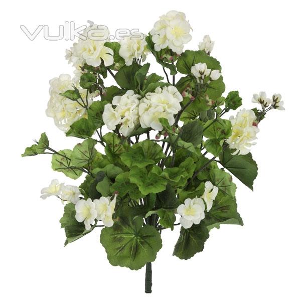 Planta artificial flores geranios blancos 55 en lallimona.com