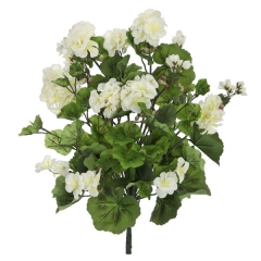 Planta artificial flores geranios blancos 55 en lallimona.com