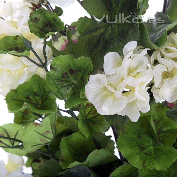 Planta artificial flores geranios blancos 55 en lallimona.com (detalle 2)