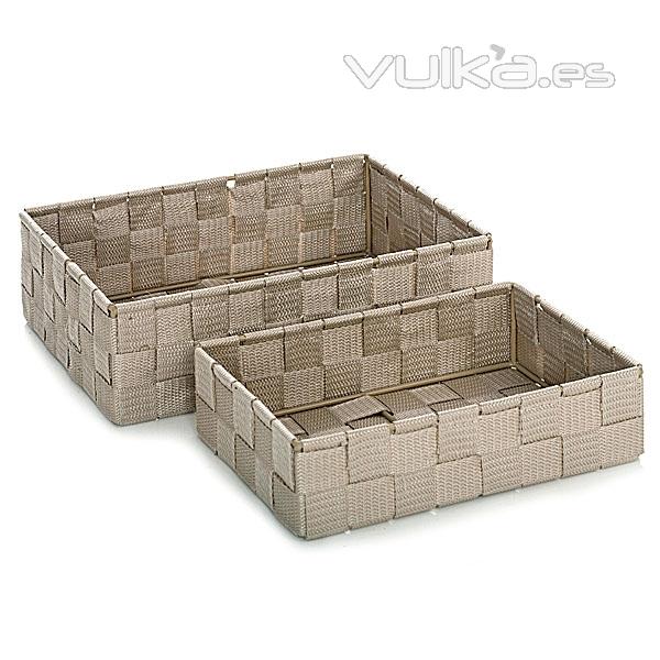 Panera de baño zinia beig set 2 rectangular en lallimona.com