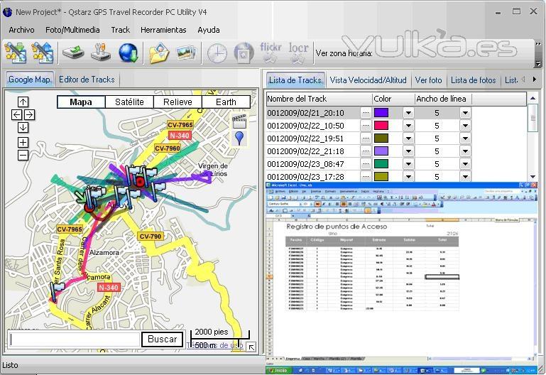 Control de Proyectos con Localización GPS Datalogger en Excel