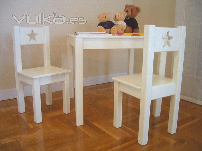 Silla y mesa infantil Sena, lacadas.