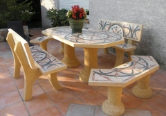 Mesas de jardin 185x96cm.+4bancos mod.19 oferta 799eur iva incl. 5 aos garantia en www.anaparra.es