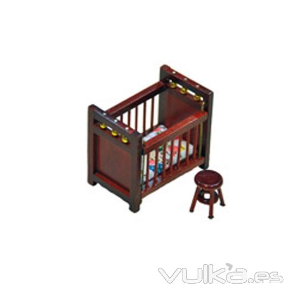 Cuna bebe para casas de muecas 1:24