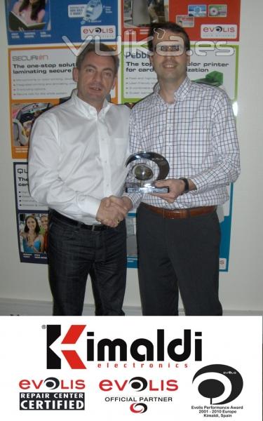 Emmanuel Picot (Evolis) junto a Joaquim Garcia (Kimaldi) - Evolis best european partner
