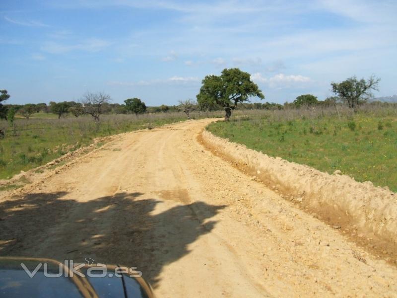 Replanteos, aperturas, nivelaciones y compactacion de pistas forestales.