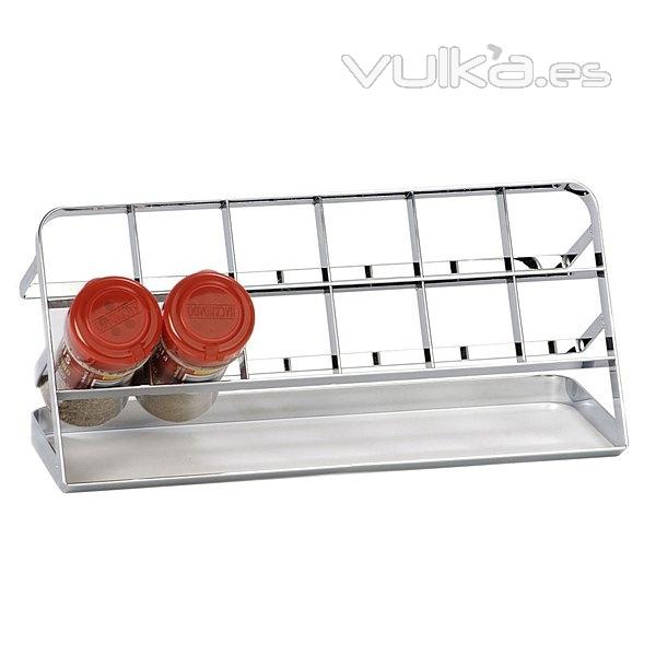 Cocina. Especiero line 12 cromado en lallimona.com