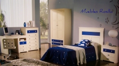 Dormitorio  lacado en blanco,combinado en azul o verde.