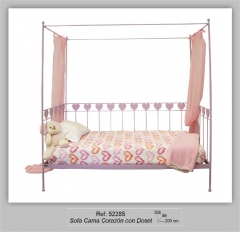 Sofa cama con dosel forja color rosa antillas disponible en varias medidas y colores