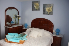 La habitacion azul cuenta con una cama de 1,35