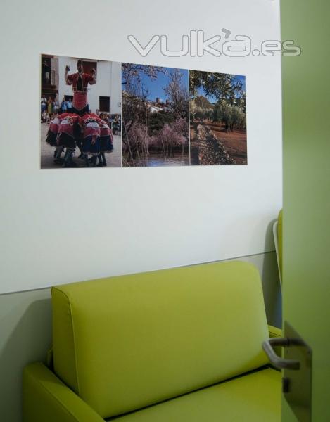 Fotografías en gran formato impresas sobre lienzo.  Hospital La Magdalena Castellón