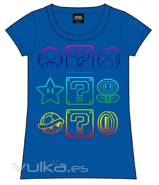 Camiseta Super Mario Bros chica Power Ups