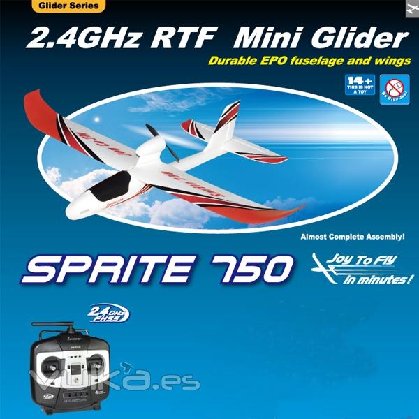 Avion Sprite 750 RTF 2.4 Ghz Joysway rc electrico rojo
